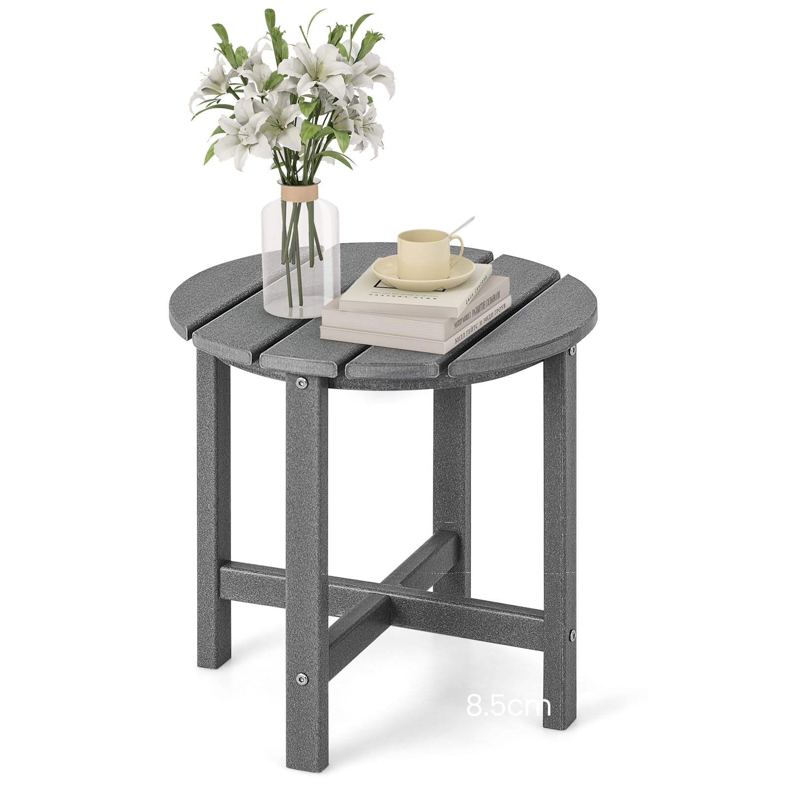 GIANTEX Balkontisch Gartentisch Klein, Garten Beistelltisch Wetterfest, Balkon Beistelltisch aus UV-beständigem HDPE, Patio Tisch bis 100 kg tragbar, Kleiner Tisch Outdoor 46x46x46 cm Garten