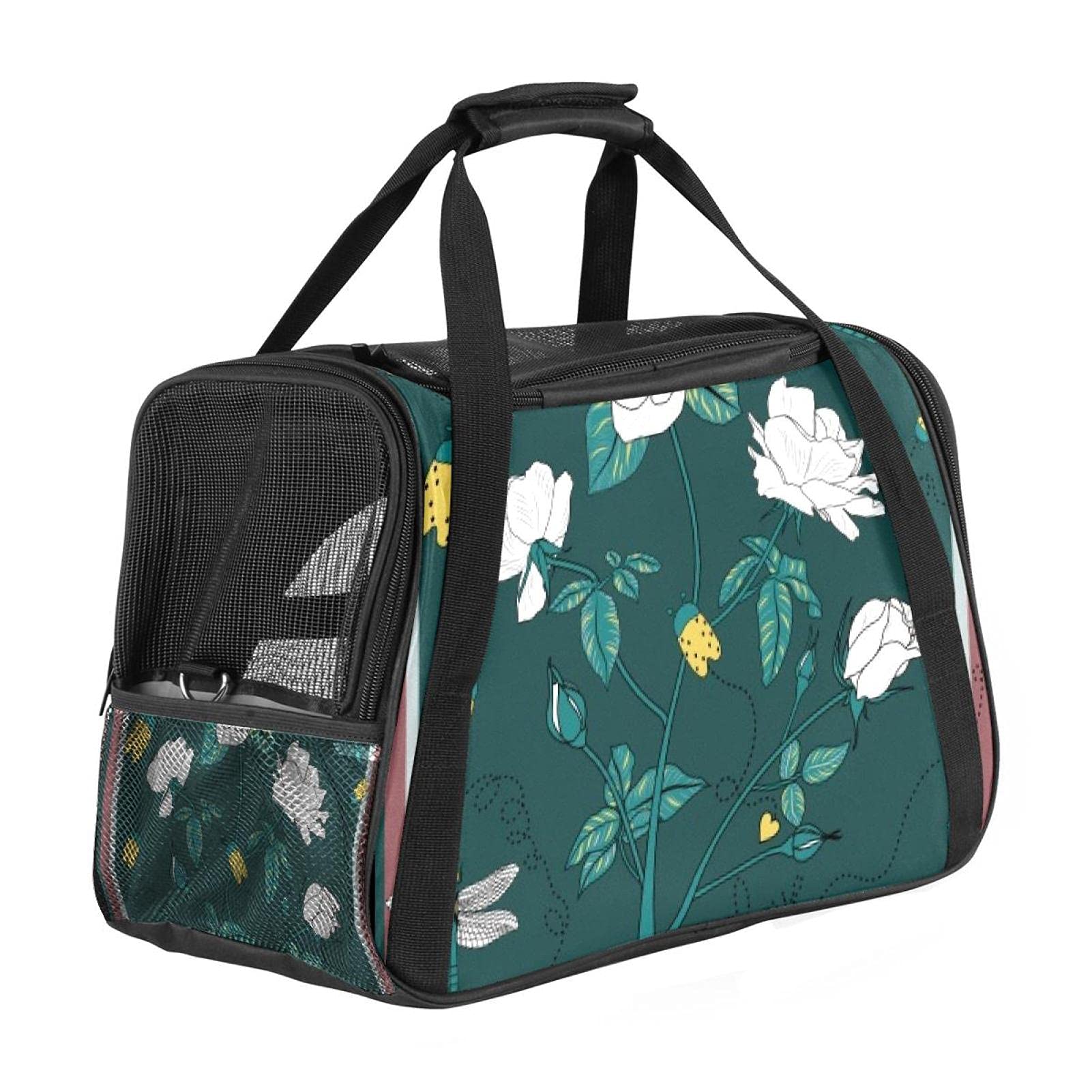 Sac de transport animal anti-stress approuvé vol cabine motif libellule