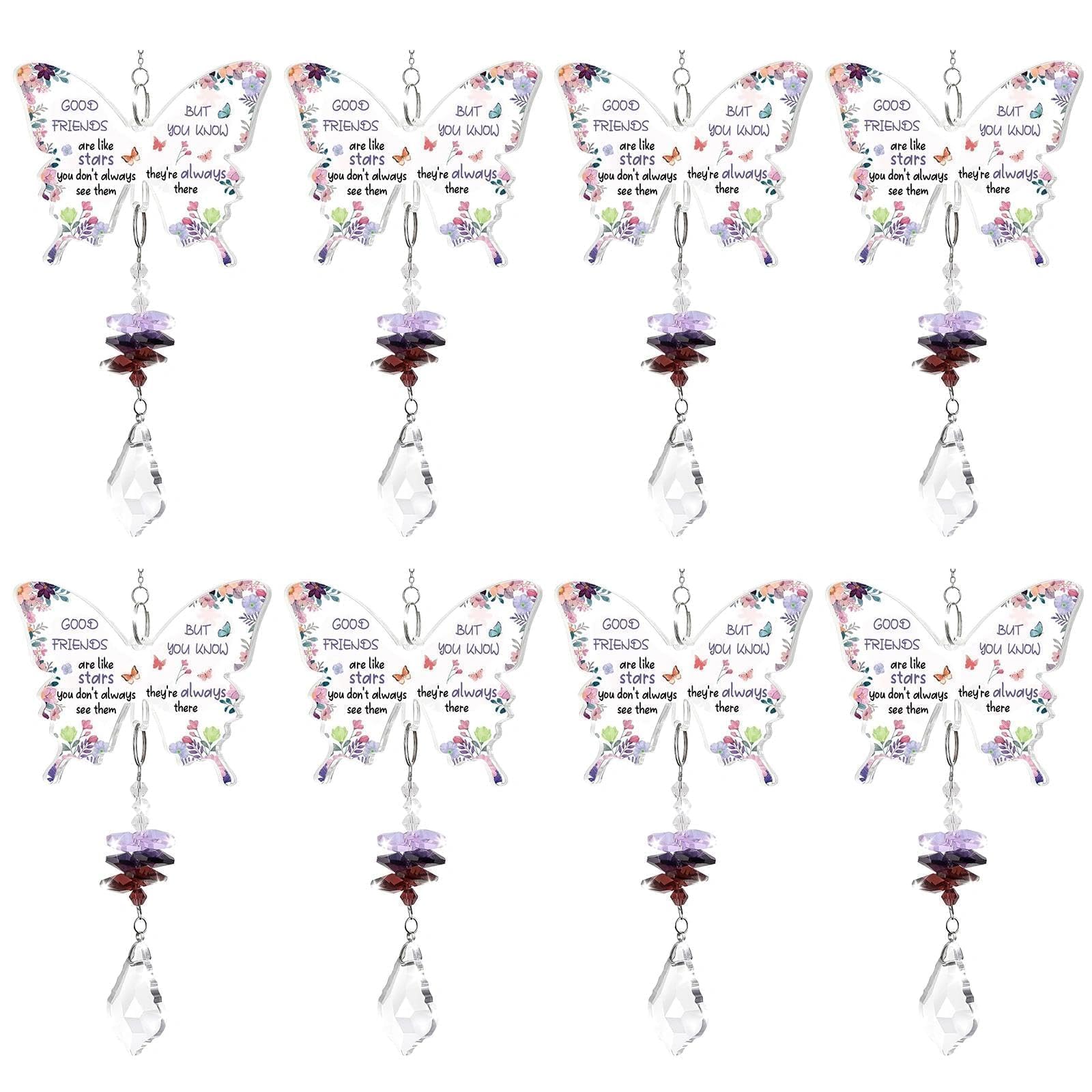 Haoxizi Women's Purple Crystal Suncatcher, Friendship Gifts, Butterfly Ornament, Gifts For For Bestie Special Anniversary Graduation Presents, Butterfly Crystal Suncatcher Window Decora