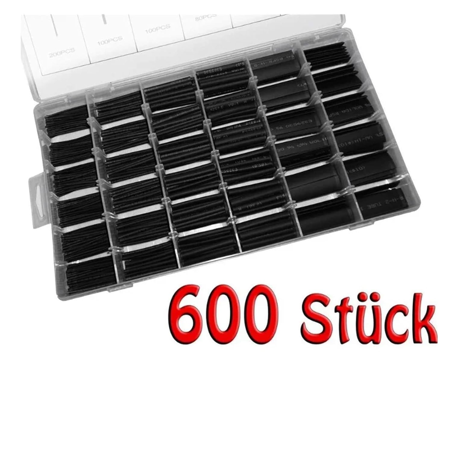 600Pcs Heat Shrink Wrapped Shrinking Insulation Sleeving Thermal Casing Car Electrical Cable Shrink Tube Tube Kit