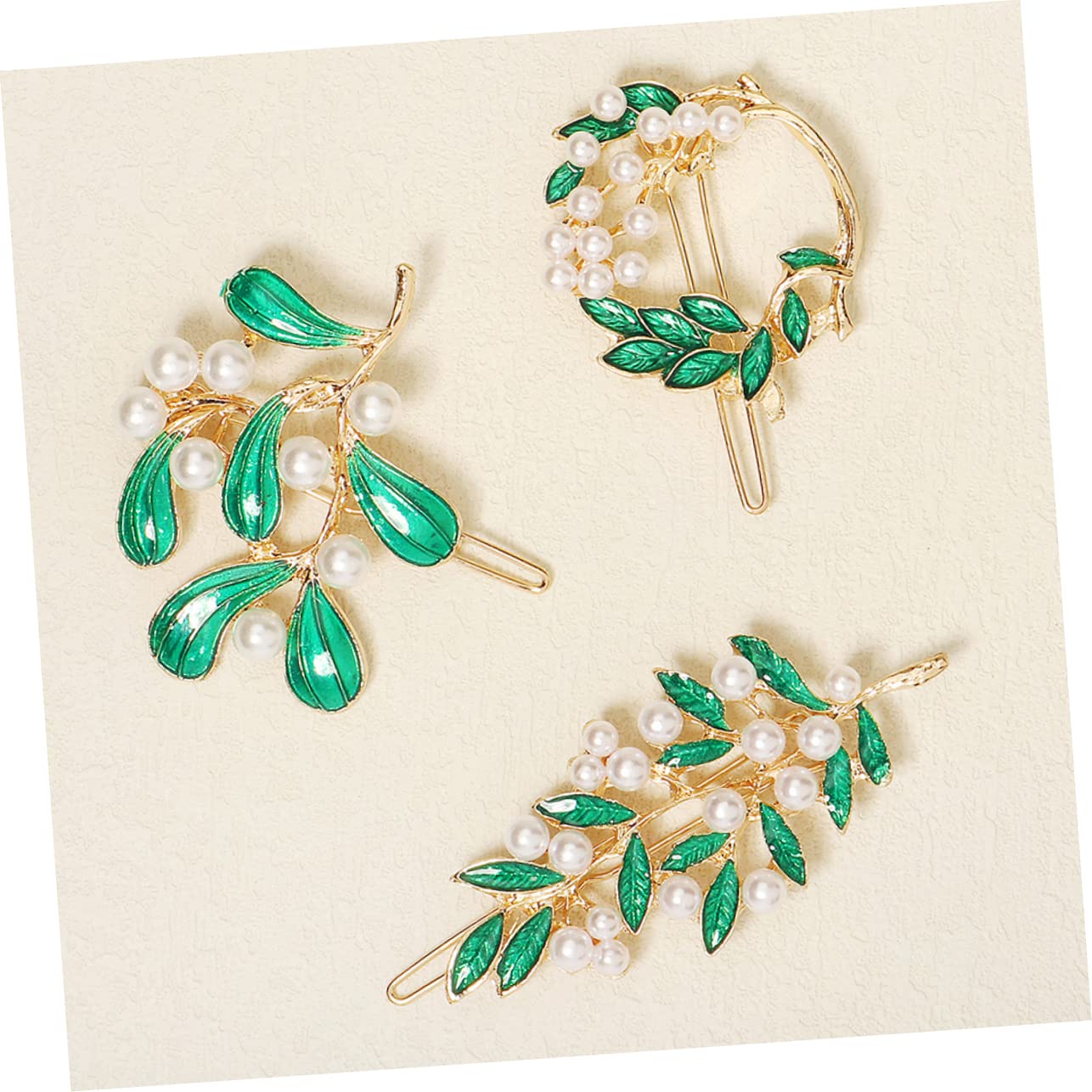 FRCOLOR 15pezzi Fermagli Per Lega Con Foglia e Perla Accessori Eleganti Per Ragazze e Donne Per Matrimonio e Occasioni Speciali