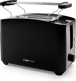 Clatronic 2 Slice Compact Toaster | with Defrosting/Heating/Quick-Stop Function | with Sandwich Attachment | Black | Also …