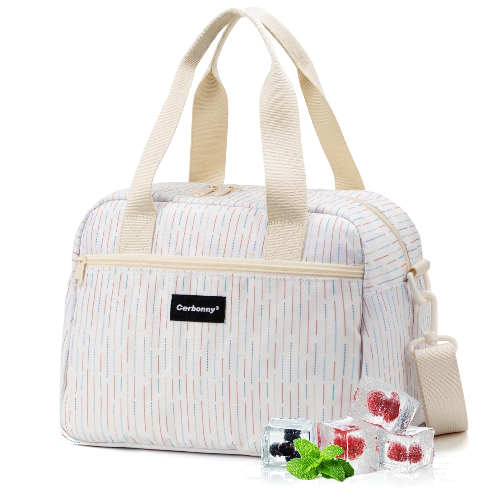 Cerbonny Lunch Bags for Women, Freezable Lunch Bag with Built-in Ice Pack