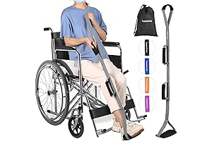 39 Inch Leg Lifter Strap with Padded Handgrips and Foot Loop for Post-Surgery Recovery