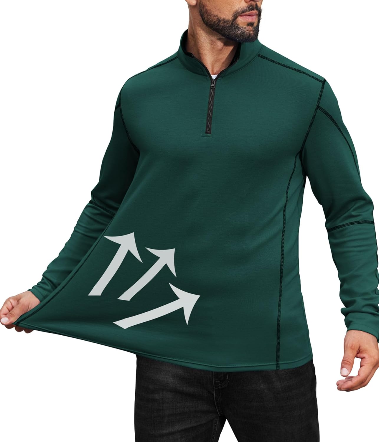 COOFANDY Men's Athletic Quarter Zip Up Pullover Long Sleeve Running Shirt 1/4 Zip Fall Active Sport Workout Golf Sweatshirt
