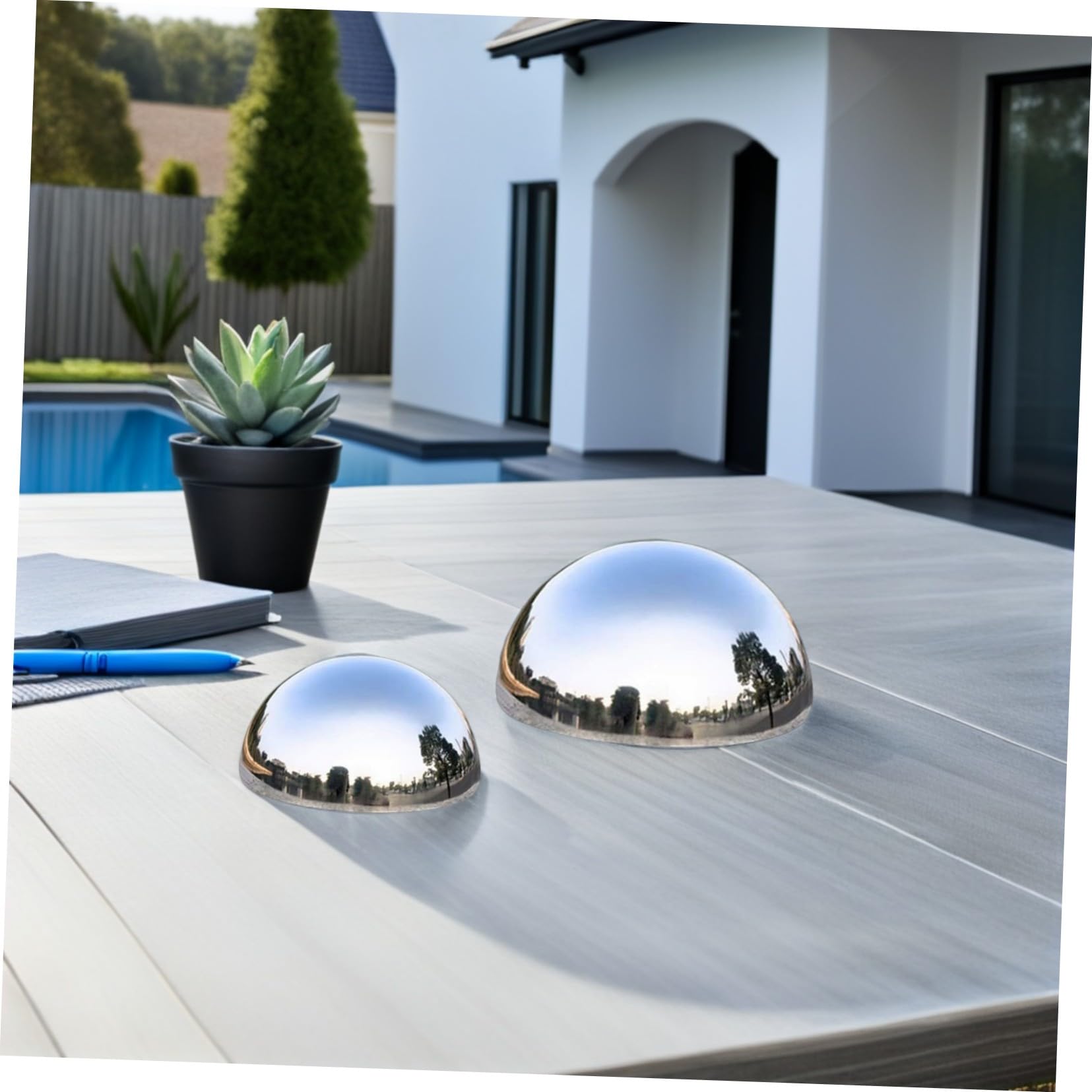 Didiseaon 7piezas Bolas Decorativas De Jardín De Acero Inoxidable Esferas Reflectantes para Jardín Bolas De Espejo para Mirar Resistentes Intemperie para Decoración De Patios y Jardines