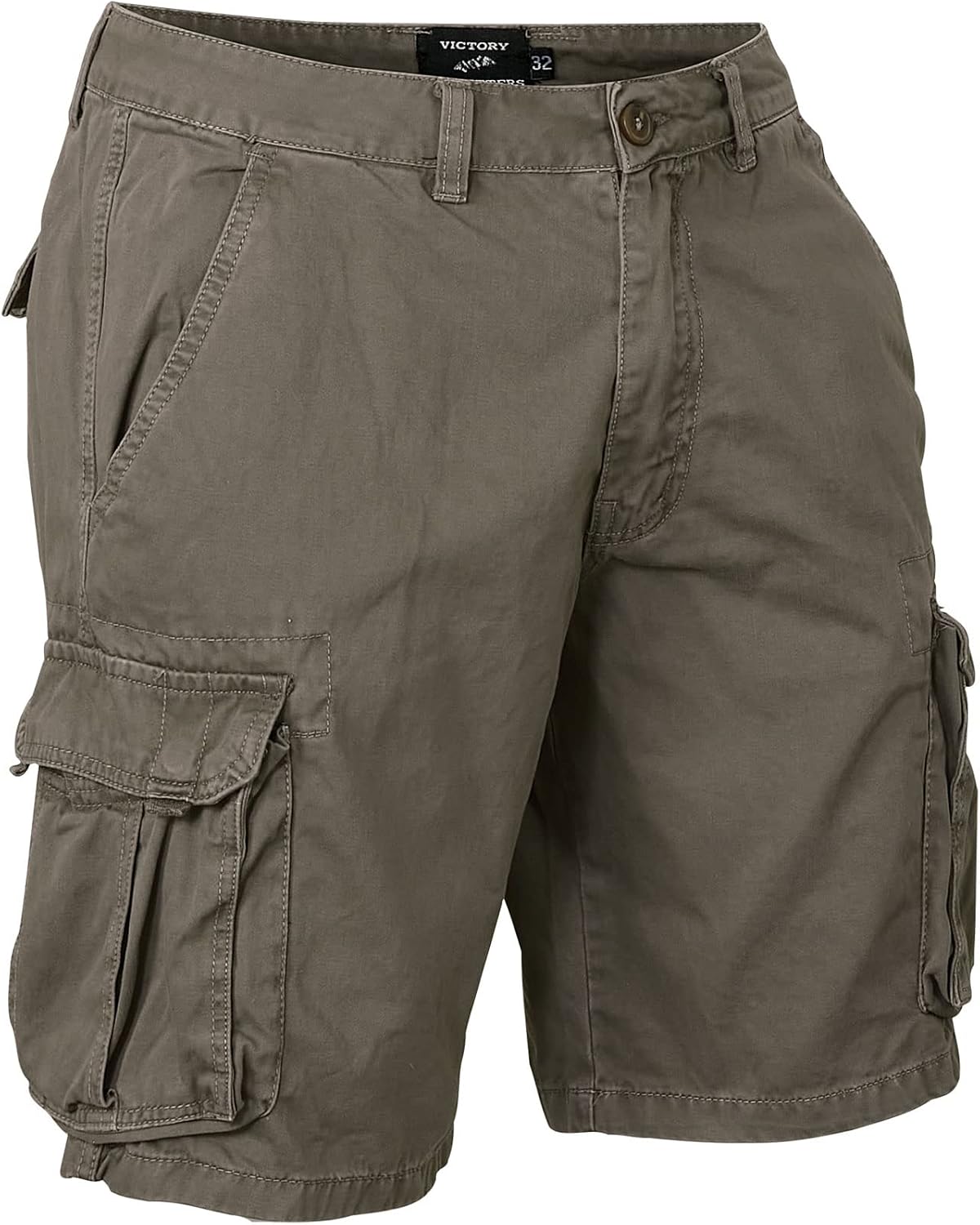 Victory Men's Twill Cargo Shorts Cotton Lightweight Multi Pocket Casual Outdoor Hiking Shorts