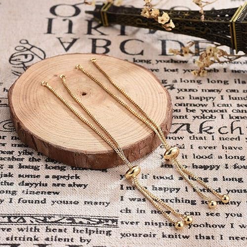 Miniatura 5 de DanLingJewelry 20pcs Adjustable Slider Bracelet Slider Extender Chains with Ball Ends for Jewelry Making DIY 8 Inches(220mm) G