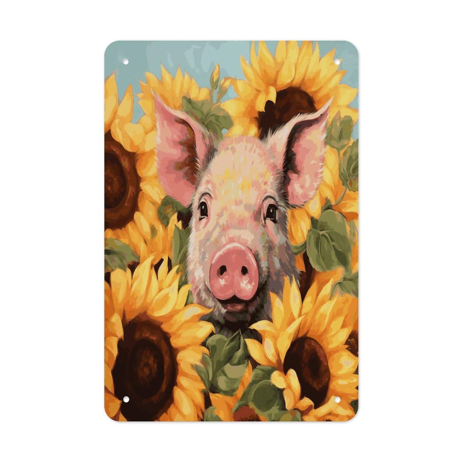 LDGSUPH Smiling_77725070 Wall Art Prints Folded Edge Iron Sheet Painting with Holes for Wall Prints Decorative Picture Metal Signboard Decor Painting for Outdoor Indoor Wall Decor