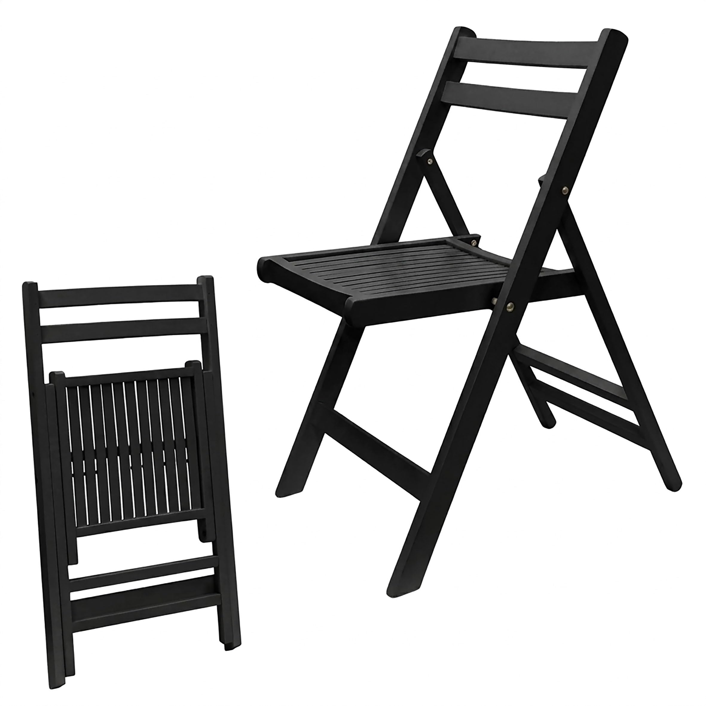 Spetebo Sedia pieghevole in legno nero, 79 x 59 cm, portata fino a 100 kg, pieghevole, stabile, senza montaggio, per cucina, soggiorno, interno