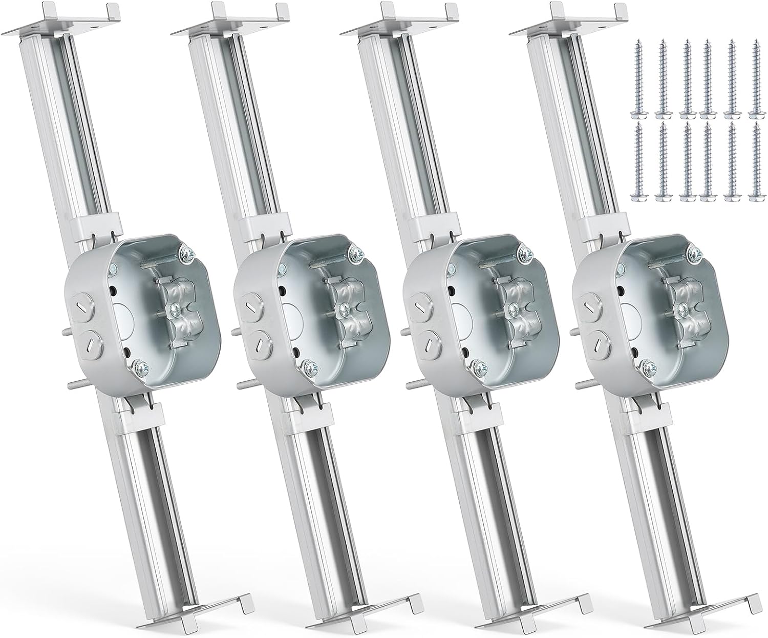 INMOZATA IMOZATA Adjustable Ceiling Fan Bracket, Welded Sturdy Construction, 4-Pack, 14.2 Inch Length Mounting Brace for Fans and Light Fixtures