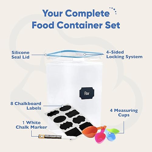 Miniatura 2 de Chef's Path Recipientes herméticos extra grandes de almacenamiento de harina y azúcar con tapas, juego de 2, recipientes de despensa de 6.5L