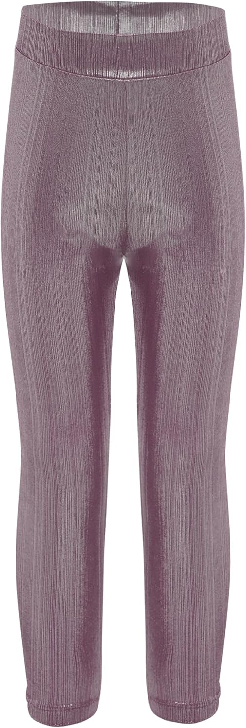 JanJean Kids Girls Shiny Metallic Leggings Stretchy Yoga Pants Hip-Hop Jazz Dance Pants Gymnastic Tights Sweatpants