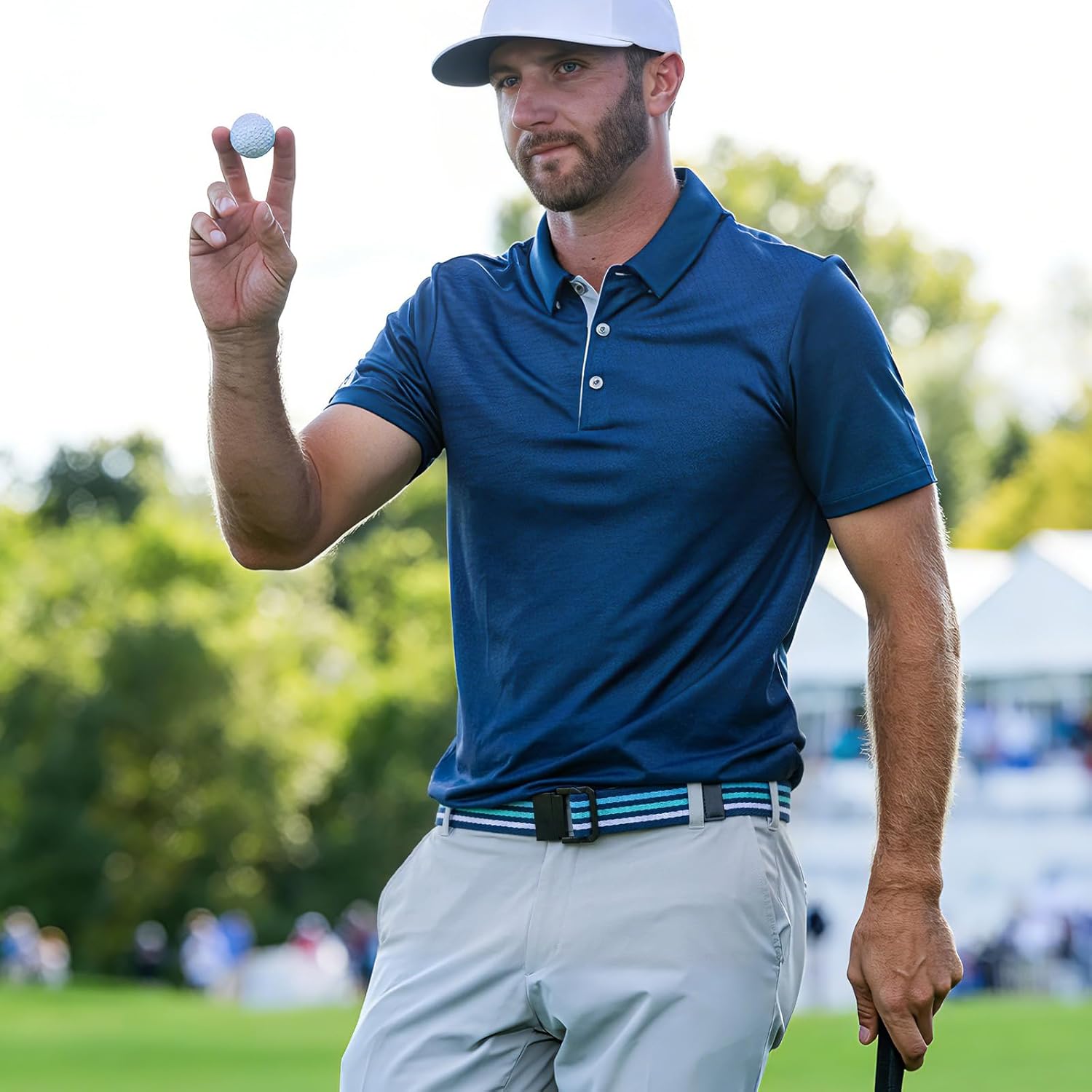 SANSTHS Canvas Belt with Double Ring Buckle, Fabric Web Belt for Women Men Double Ring for Outdoor & Casual Wear - Image 2