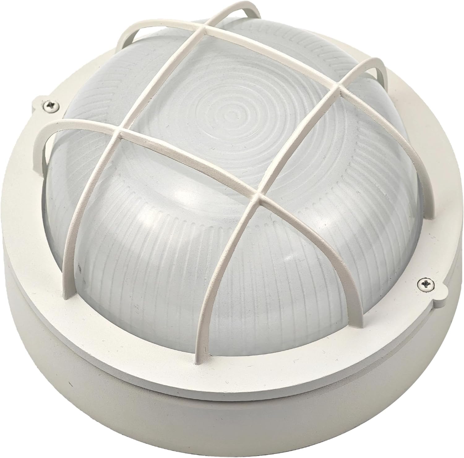 2 Pack 8" Bulkhead LED Light-White Round Nautical Lights 8" LED Sauna Light Fixture 3000K,1500 LM,15W Nautical Bulkhead Outdoor Light White Round