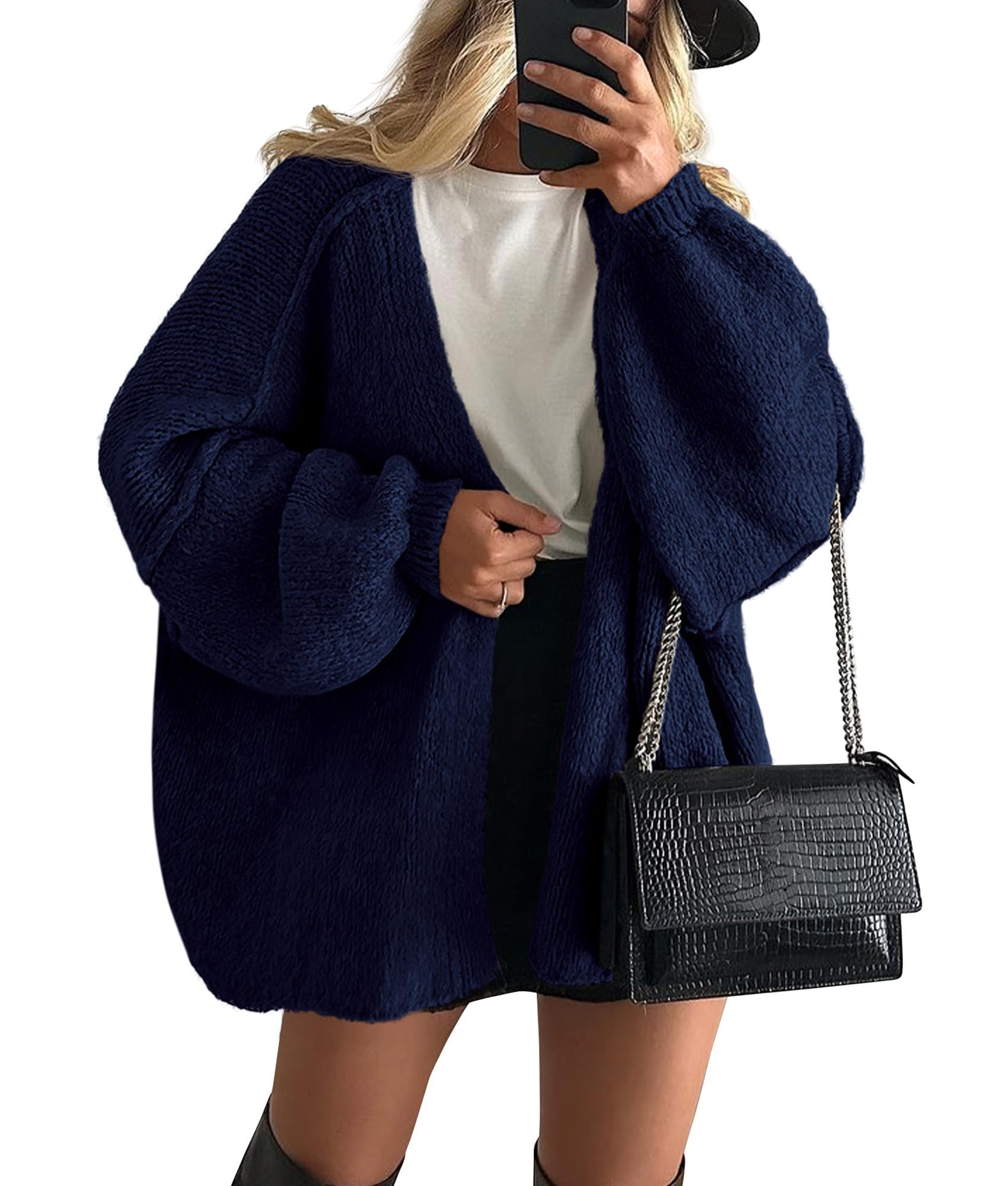 PRETTYGARDEN Womens Open Front Oversized Cardigan Sweaters