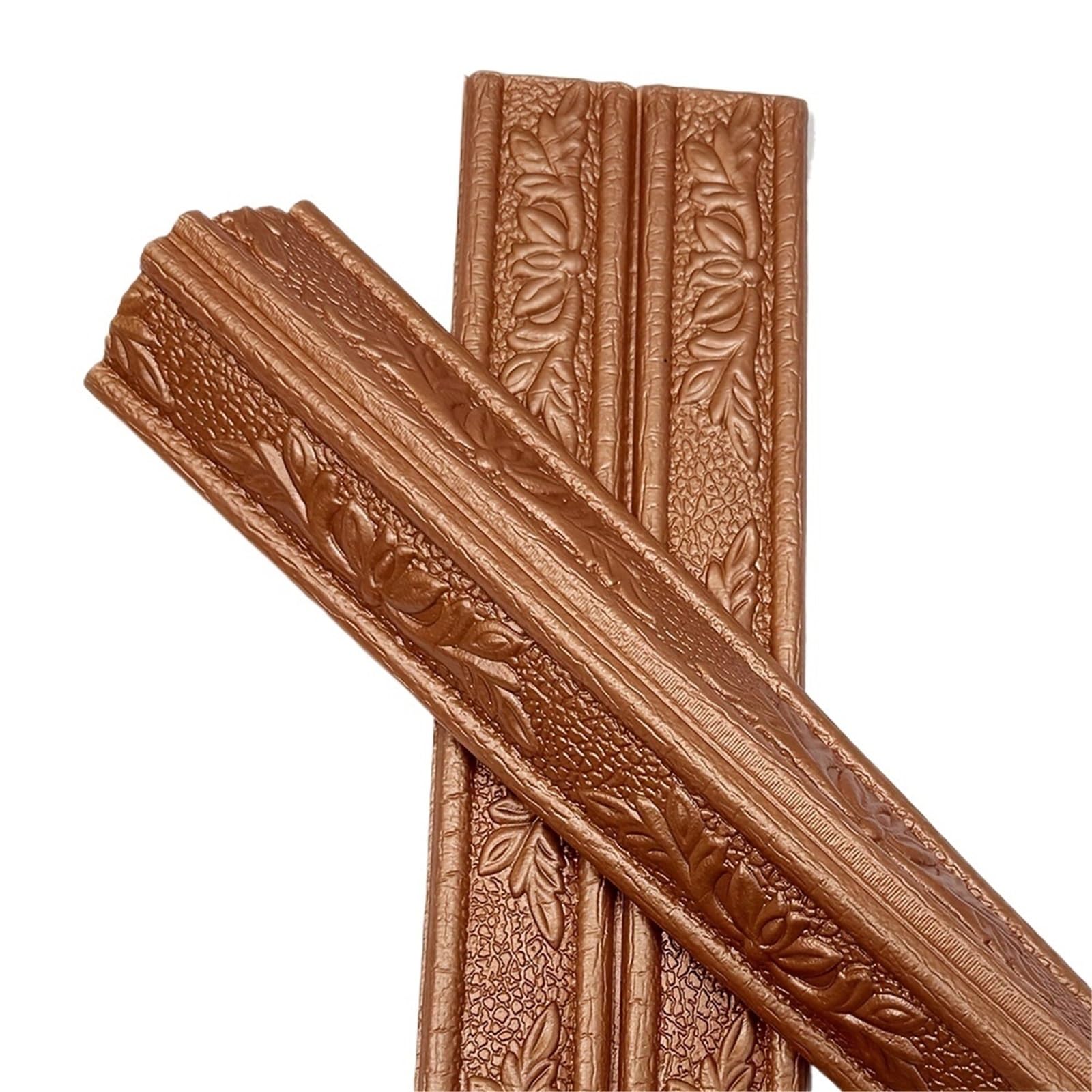 Xctdsvah Coffee Wallpaper Border Carving Flowers Foam Self Line Skirting Waterproof Baseboard Corner Waist Sticker Wall Edge Strip Stickers(Coffee)