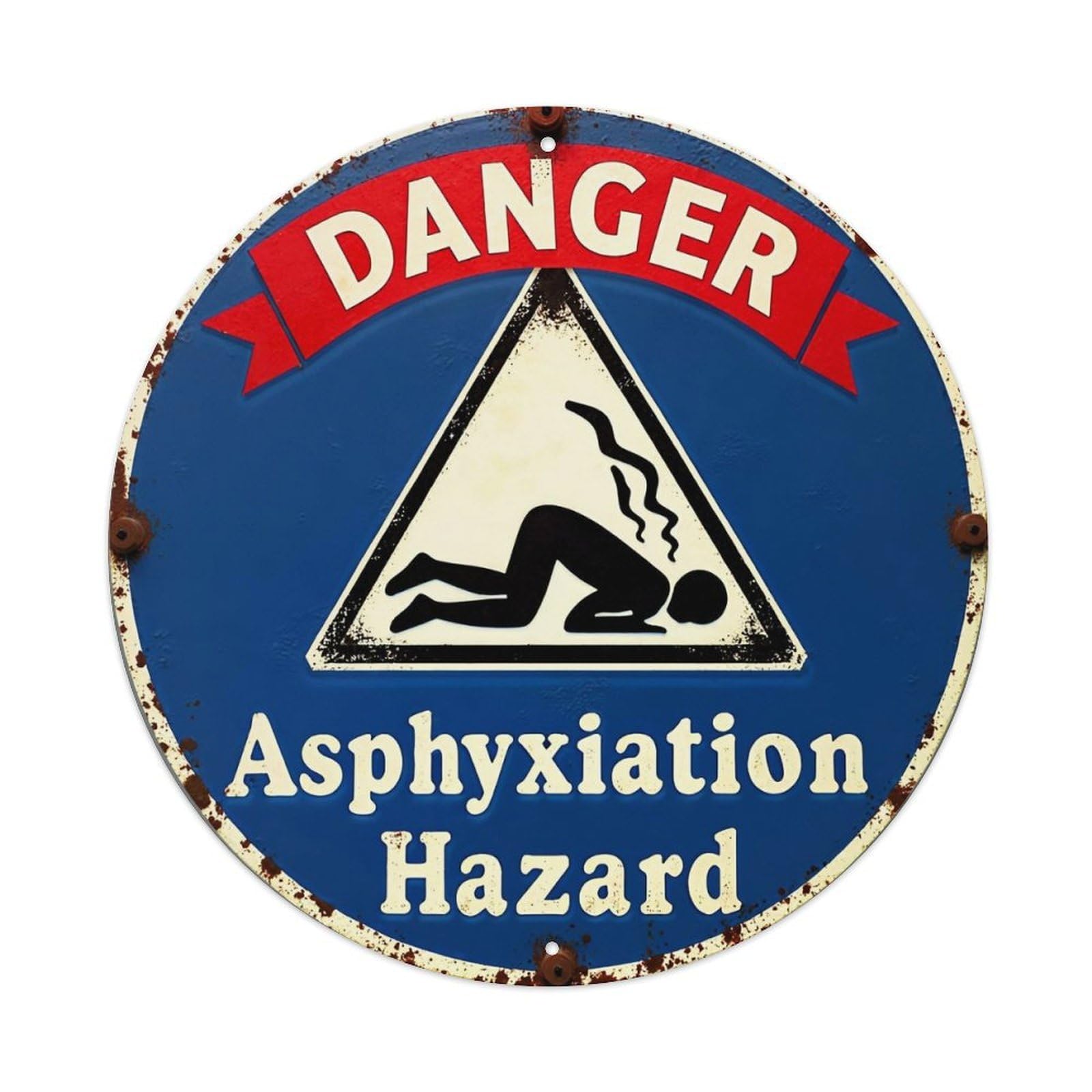 Danger Asphyxiation Hazard Warning Sign Tin Sign Metal Poster Vintage Metal Signs for Home Man Cave Bar Cafe Kitchen laundry room Wall Decorations 8x8 inches