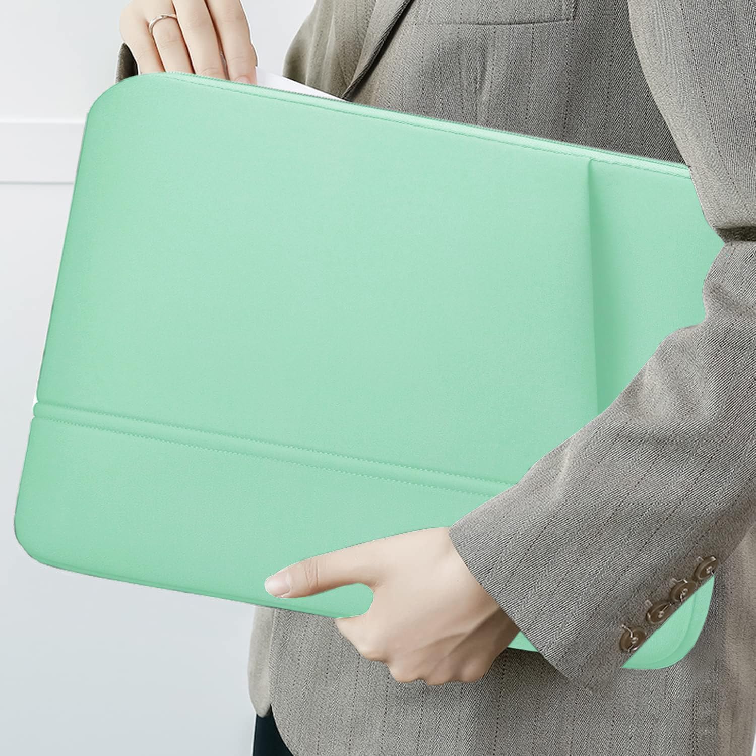 Laptop Sleeve Case 15.6 inch, Sturdy Portable Monitor Computer Laptop Case, Carrying Sleeve Bag 15.6'' with Pockets for MacBook PC Mac HP Lenovo Dell Asus Xbox Switch, Light Blue Light Blue 15.6 Inch image 7 of 7 B0DM1YJ9HG