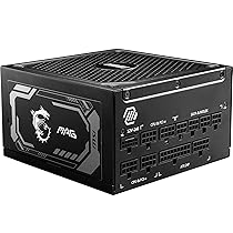MSI MAG A1250GL PCIE5 – Alimentatore PSU 1250W, 80 PLUS Gold, ATX 3.1, supporto GPU PCIe 5.1, cavi flat neri