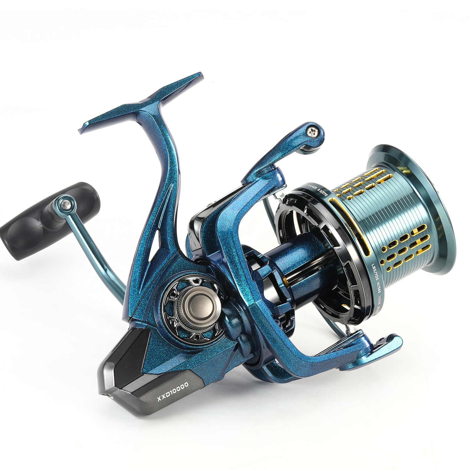Yun Nong Spinnrollen - 10000/12000/14000 Serie 18+1 Edelstahl-Kugellager 14,5 kg Widerstand 4,8:1 Übersetzung CNC Aluminium Spule Ultra Glatt & Leistungsstark für Salzwasser Süßwasser & Brandung
