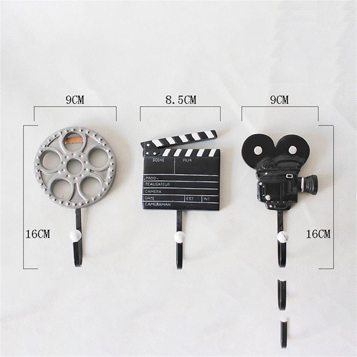 Decorative Hook Creative Movie Coat and Hat Hooks, Wall Hanging Decoration, Iron and