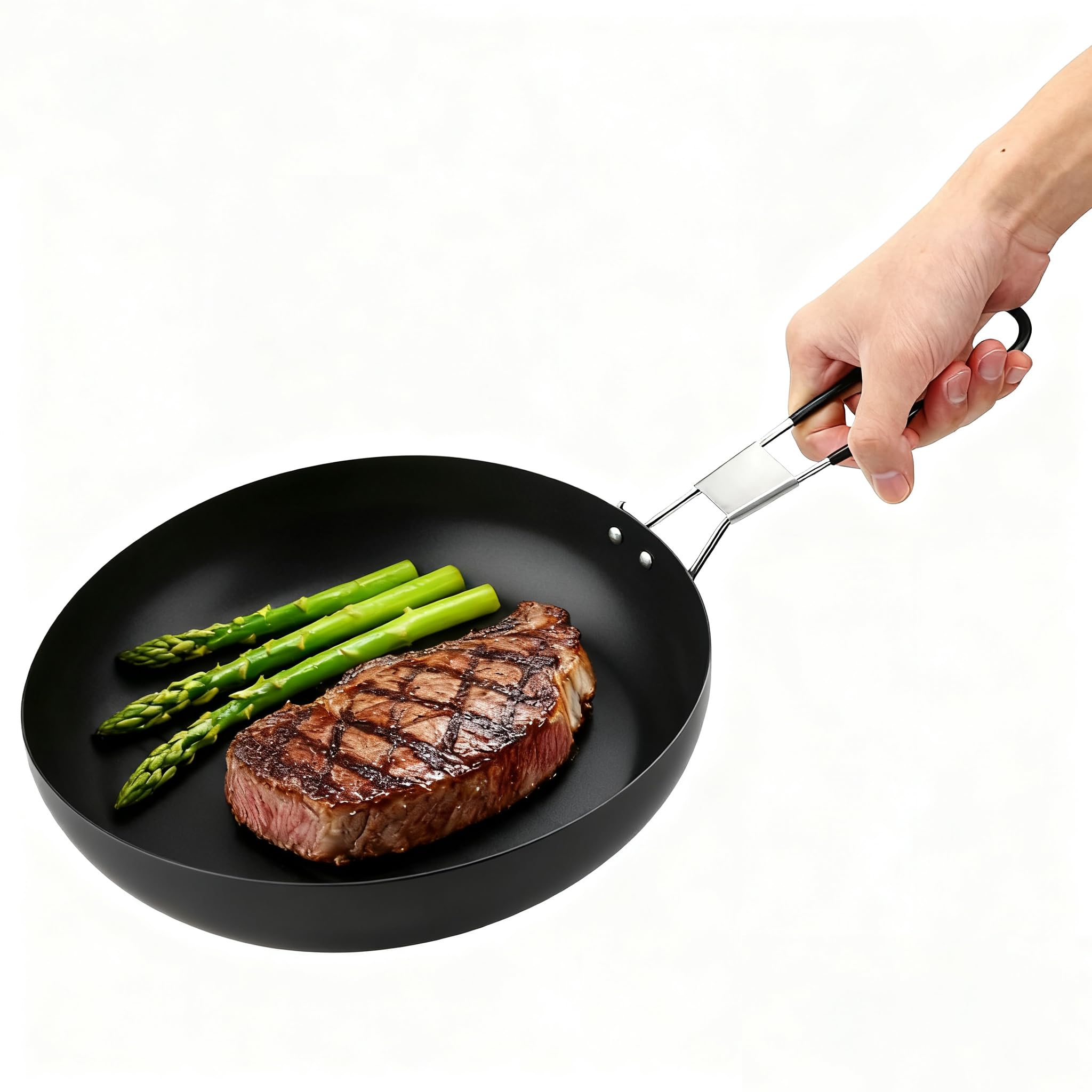 Amazon.com: Frying Pan Iron Portable 9.4 Inch Nonstick Frying Pan