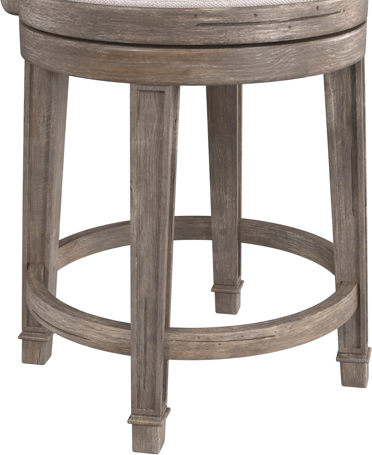 Hillsdale Monae Wood Counter Height Swivel Stool, Distressed Dark Gray