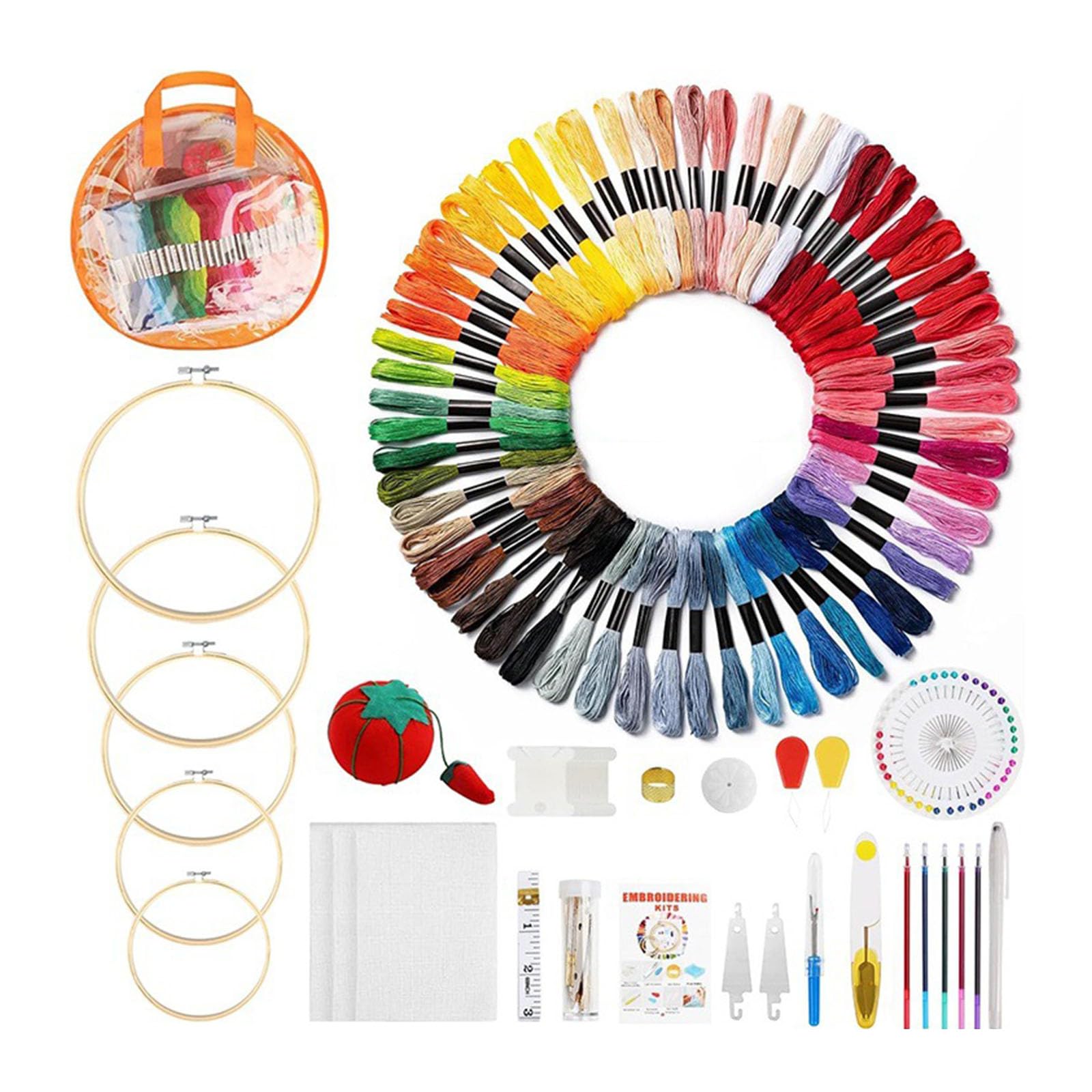 CAZSTYK Yarn and Embroidery Flosses Set Features Hoop Knitting Needle for Comfortable Creation Handcraft Tool