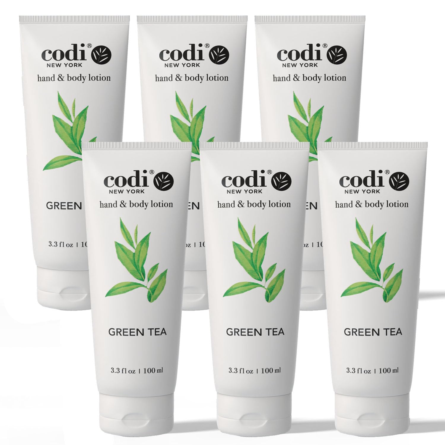 CodiNCodi Hand & Body Lotion – 100 ml (3.38 Fl Oz) Pack of 6 – Moisturizer with Natural Extracts – Hydrating, Non-Greasy Formula for All Skin Types (3.38 Fl Oz (Pack of 6), Green Tea)