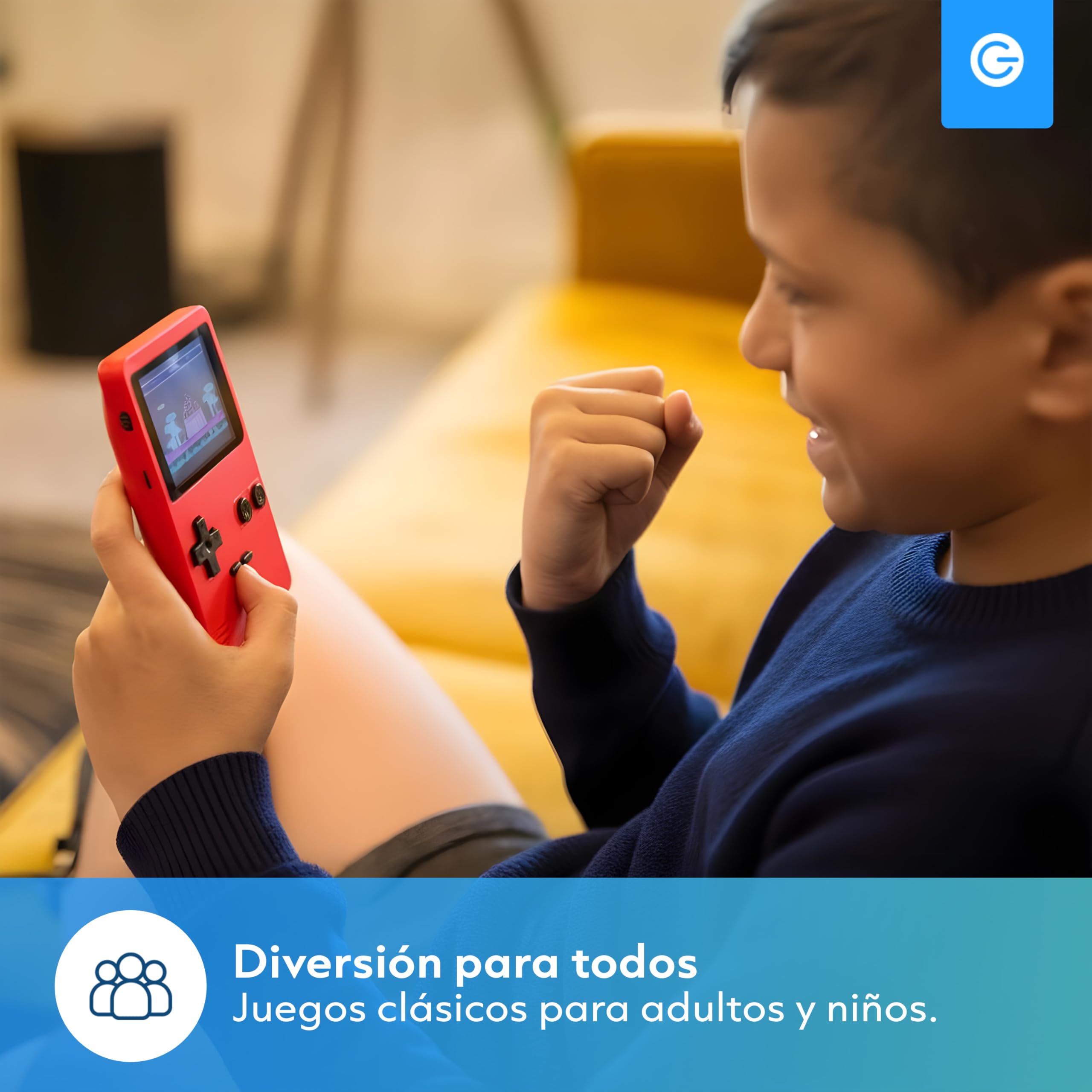 Silvergear® Consola Retro Portátil | Videoconsola Retro Arcade con 240 Juegos Clásicos en 6 Categorias | Mini Consola con Juegos Retro para Niños y Adultos | 12,5x8x2,3 cm | Rojo