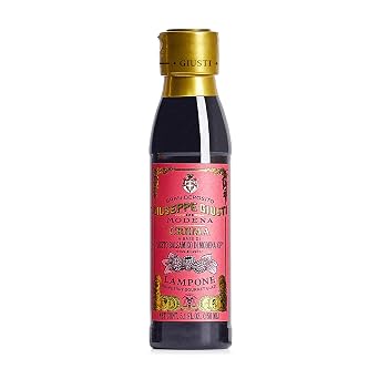 Giusti Raspberry Glaze Based on Thick Balsamic Vinegar of Modena - Italian Gourmet Crema Reduction with Raspberry, Flavorful Drizzle for Meat, Cheese, Salads & More 5.07 fl oz 150 ml - Pack of 1