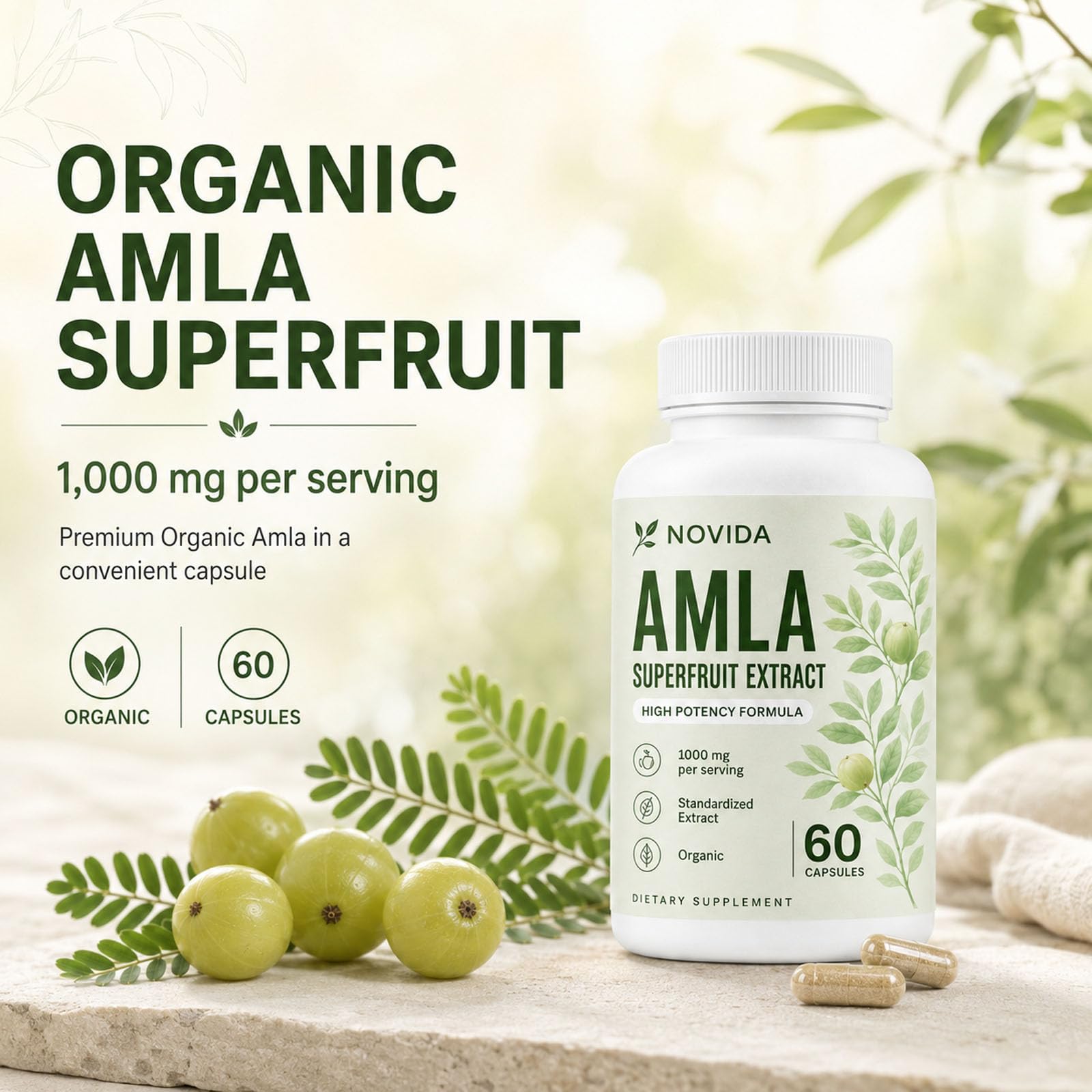 Novida Amla Capsules, Organic Amla Extract Supplement — Amazon image 6