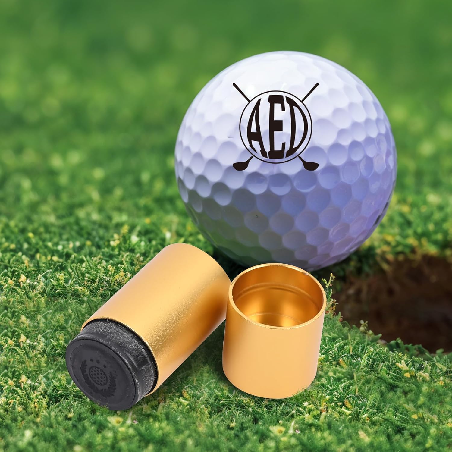 KAINSY Personalized Golf Ball Stamp with Metal Storage Case, Durable Custom Name Golf Ball Marking Gifts for Golf Lovers, Golfer, Husband, Dad, Father’s Birthday Retirement, Men’s Golf Accessories