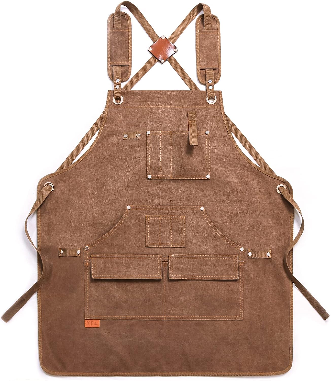 RINTATI Woodworking Work Apron for Men Cross Back Canvas Shop Apron