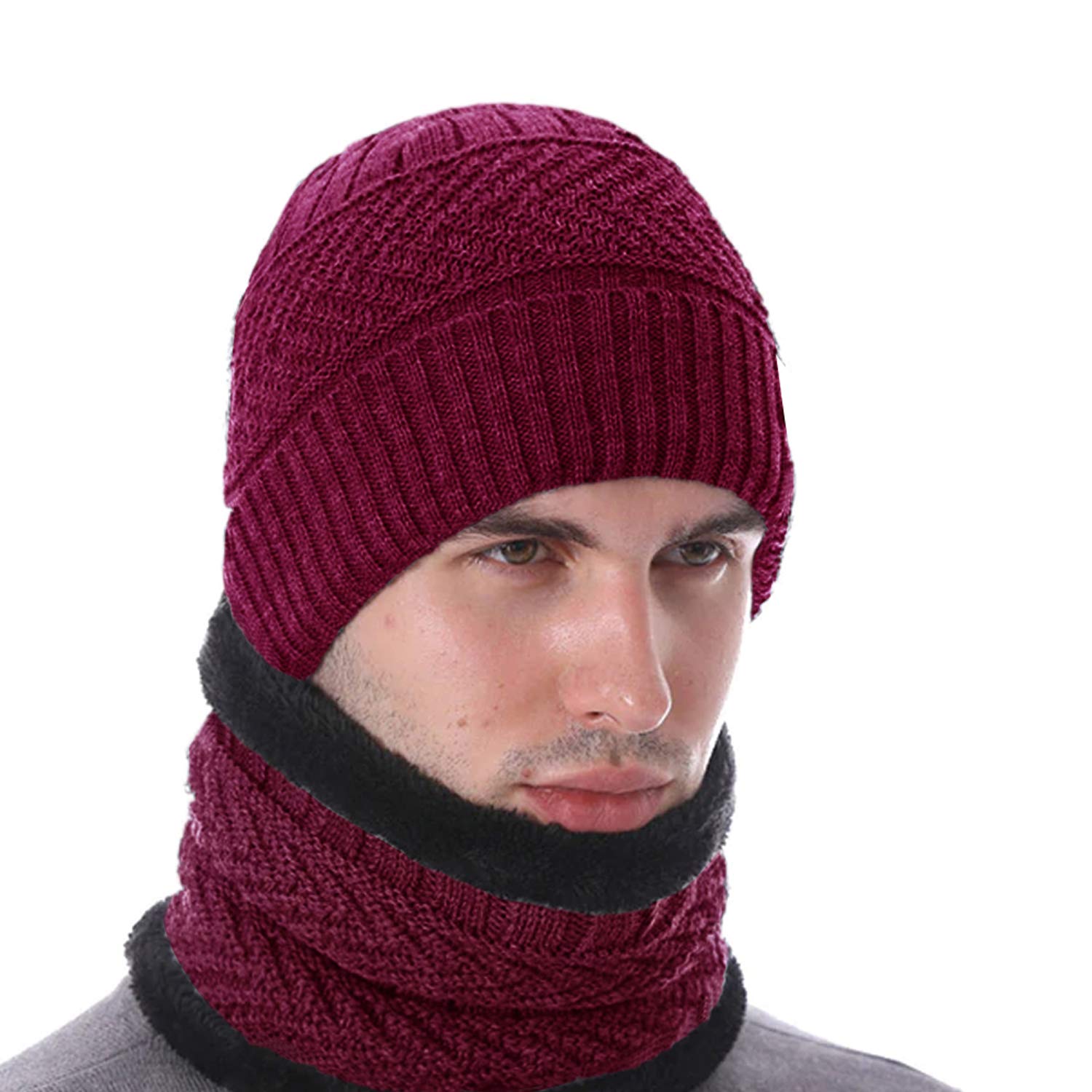 Kandid Snow Proof (Inside Fur) Unisex Woolen Beanie Cap with Scarf for Men/Women/Girl/Boy Warm & Soft (B08N4FQL4R) Amazon Price History, Amazon Price Tracker