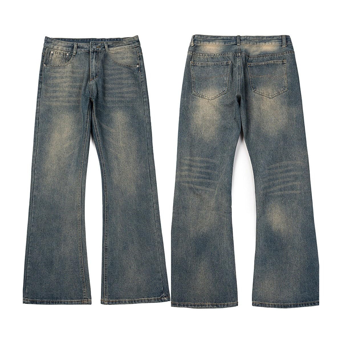 Genérico Vaqueros De Pareja Retro Nostálgico - De Moda Suelto Ajuste, Estilo Callejero, Lavado Micro Flamed, Patchwork Negro Y Azul, Unisex para Señoras Y Hombres