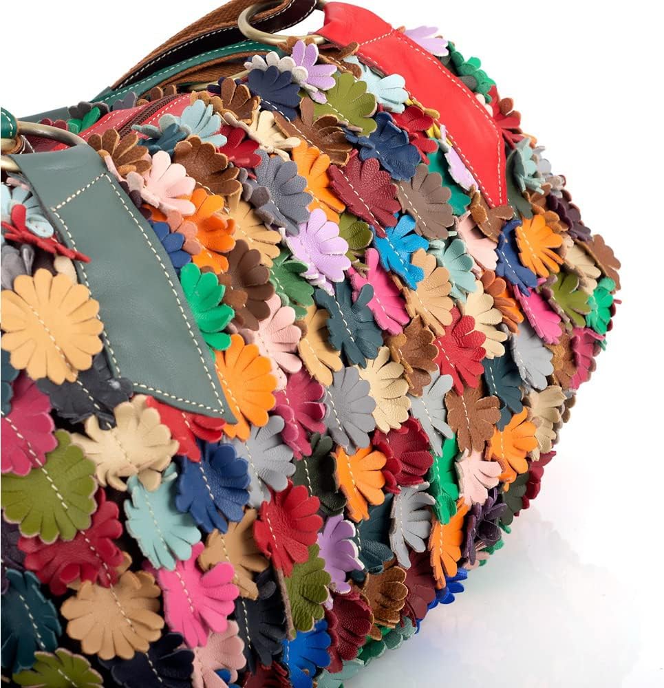 Women Multicolor Hobo Handbag Multi-Floral Tote Purse Leather Shoulder Satchels
