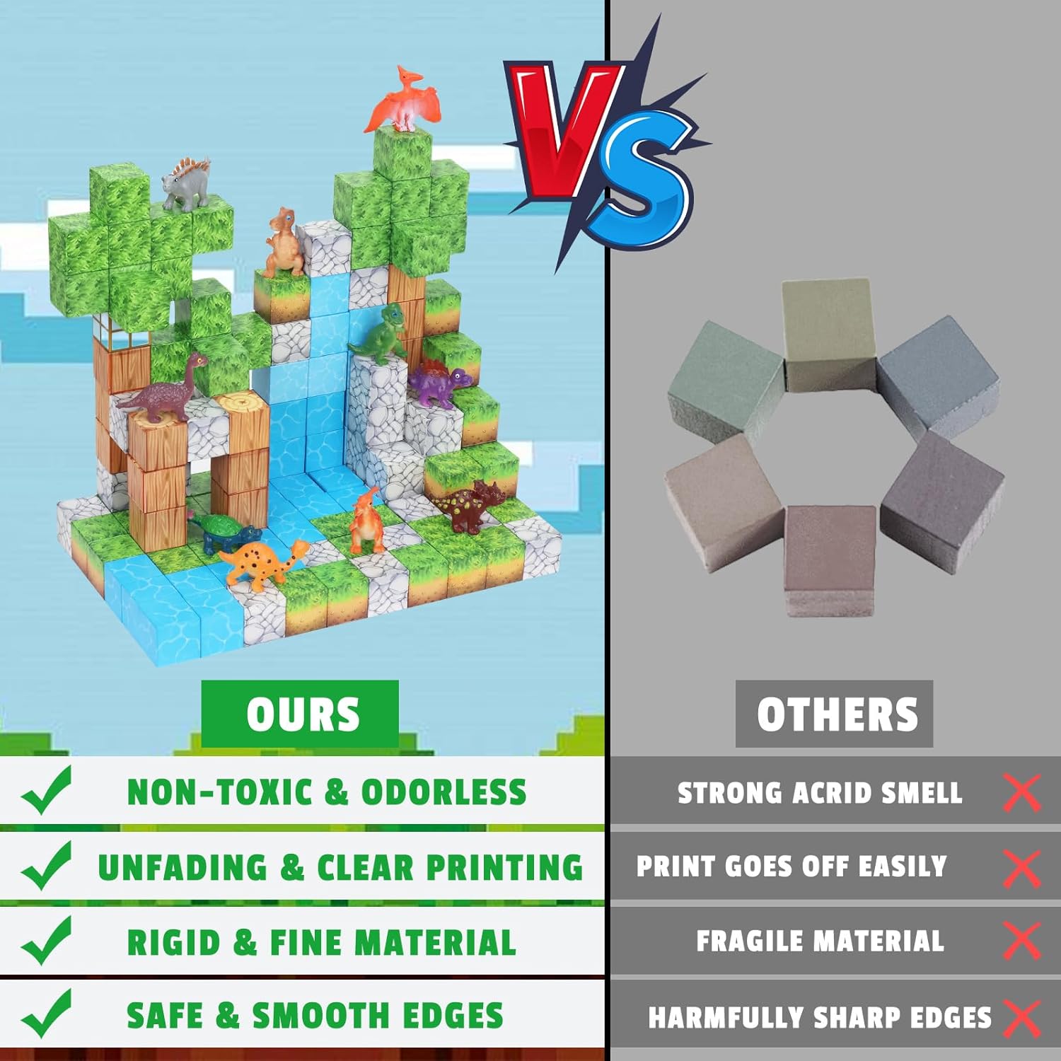 200PCS Themed Magnetic Blocks, Pixelated Building Toys with Strong Magnetic Adsorption for Boys Girls Age 6-12