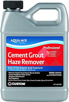 Aqua Mix Cement Grout Haze Remover - 32 oz Quart - Removes Cured Grout and Mortar Residue - Efflorescence, Rust, Hard Water Stain, Lime Deposit Cleaner - For Tile, Granite, and Natural Stone