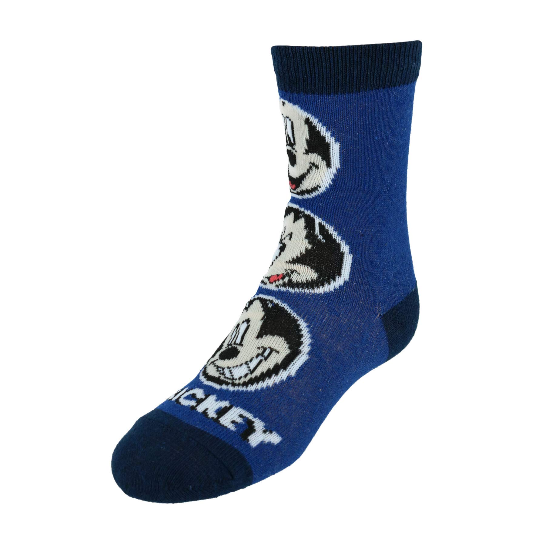 Disney Boy's Mickey Mouse Crew Socks (3 Pair Pack), Medium, Blue