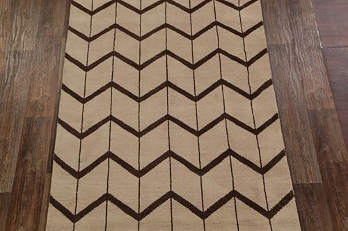 Miniatura 3 de Alfombra de zona clásica oriental marroquí de 2.0 x 3.1 in hecha a mano para comedor, color beige geométrico (5' 3" x 8' 0")