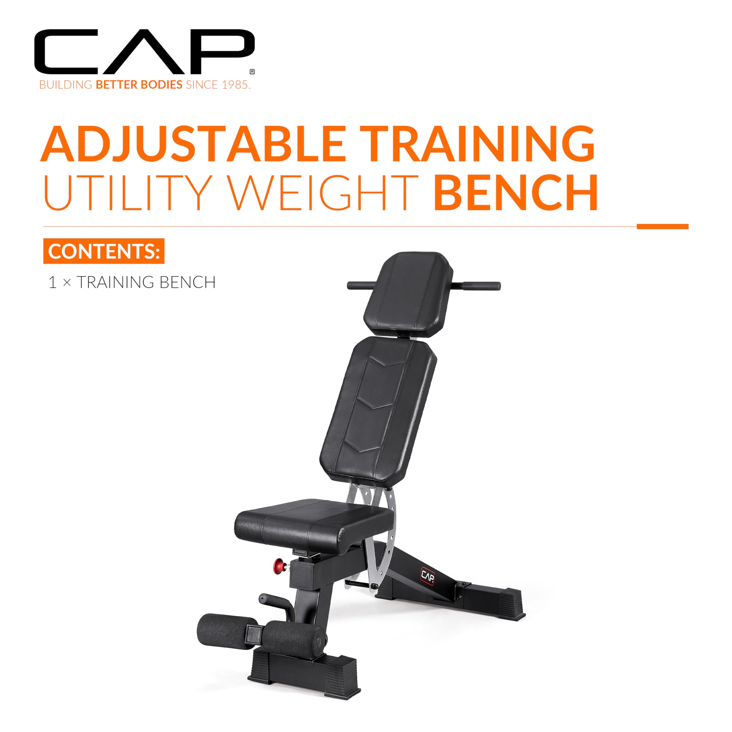Adjustable Training Utility Weight Bench | Multi-Position Incline Bench with 6 Backrest Adjustments, Leg Anchor, Wheels & 600 LB Capacity | Home Gym Strength Bench