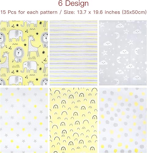 Miniatura 3 de RUSPEPA Papel de seda de regalo, papel de seda amarillo y gris para bebé, a granel para envoltura de regalo, manualidades de arte, bricolaje, bolsas