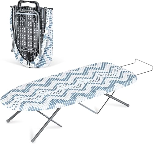 APEXCHASER Tabla de planchar de mesa con soporte para planchar, tabla de planchar pequeña, cubierta extragruesa, tabla de planchar portátil de mesa