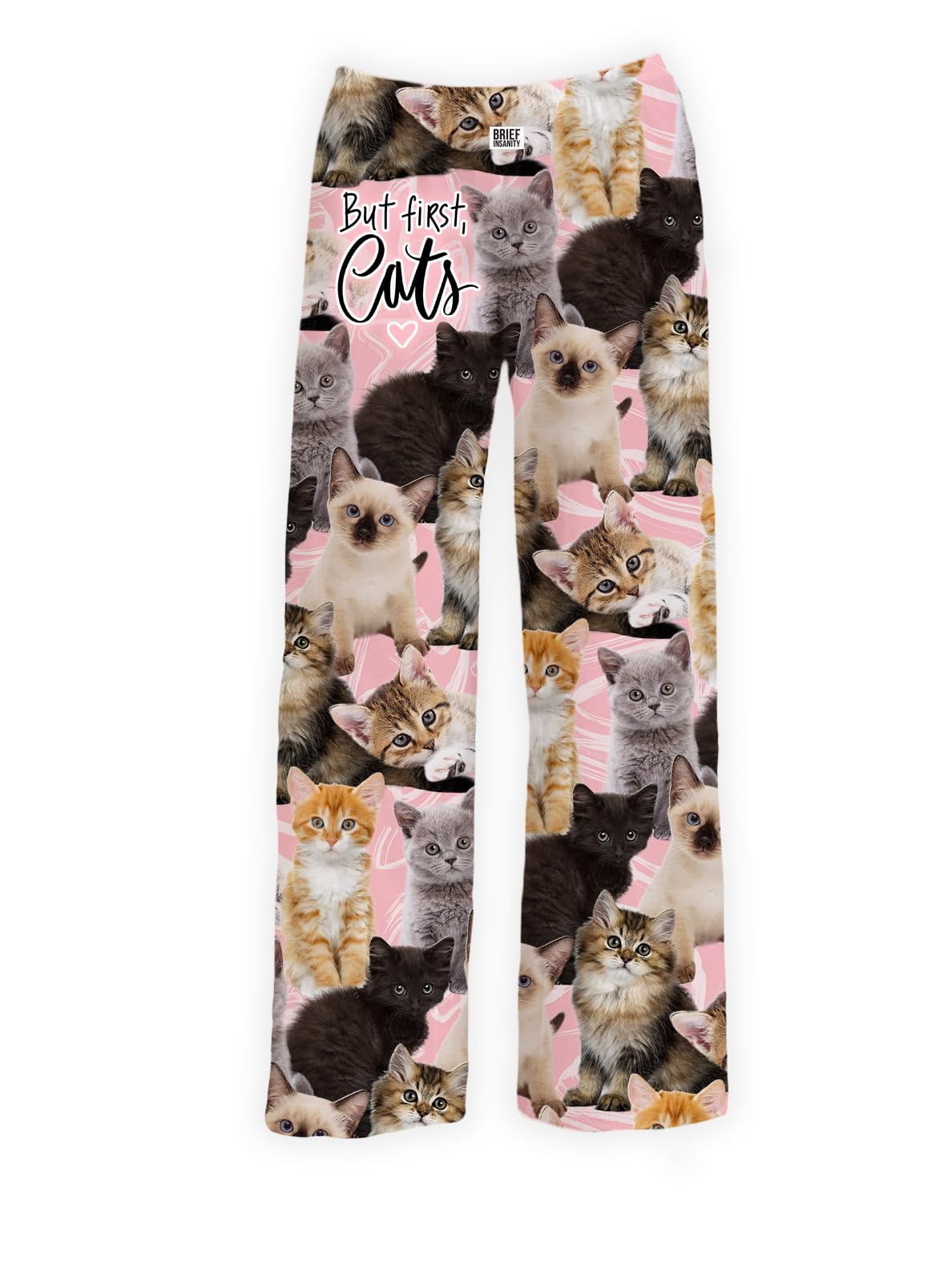 Cat Print Lounge Pajama Pants for Women & Men - Soft Silky Unisex Sleep Bottoms-image-9