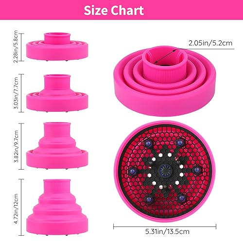 Miniatura 6 de Segbeauty Difusor de pelo plegable de viaje, difusor de pelo portátil plegable fácil para cabello fino y grueso natural, accesorio universal para