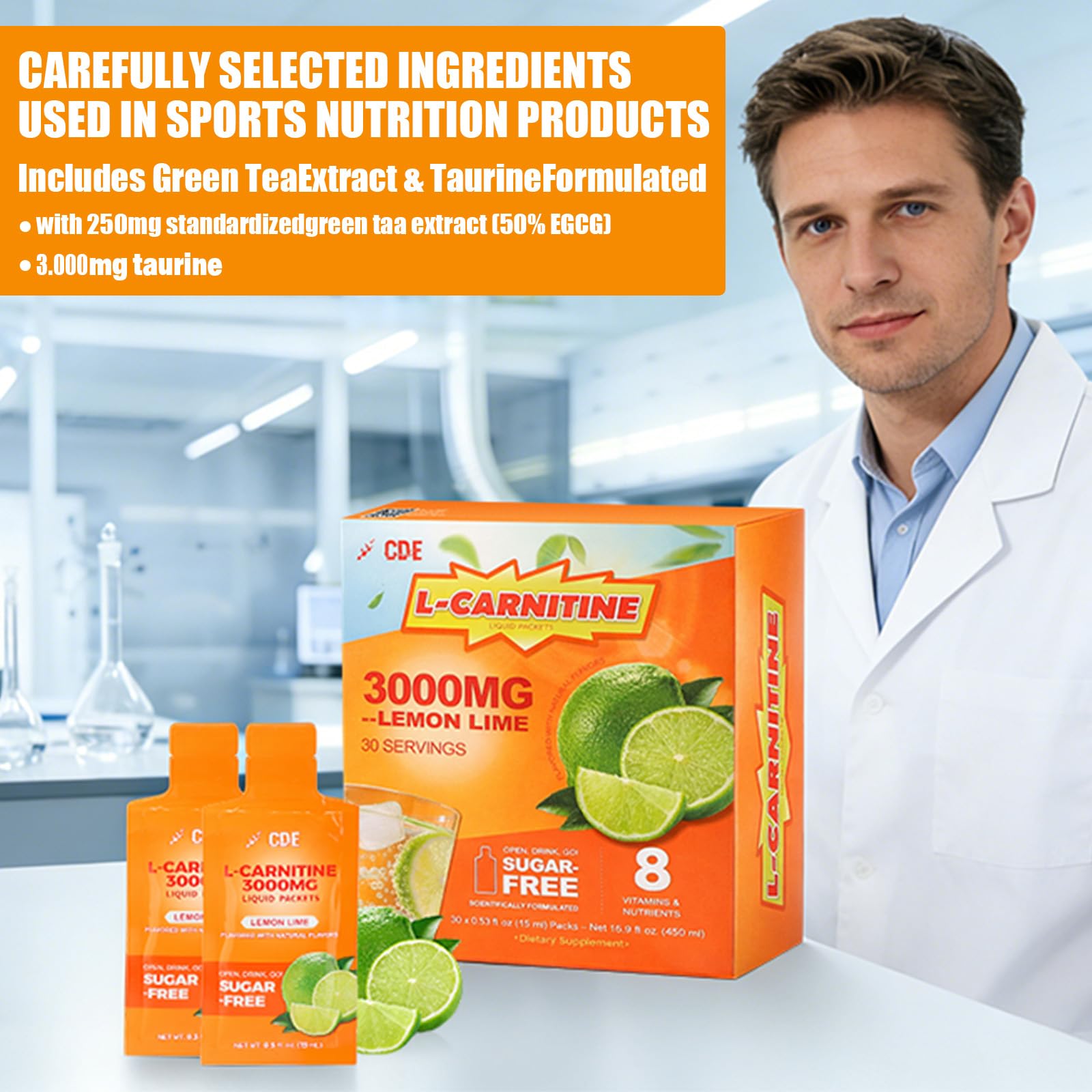 L-Carnitine Liquid Supplement with l carnitine 3000 and l carnitine – Pre-Workout Formula with Green Tea, Taurine & Electrolytes for Active Performance (30 Sachets) — Amazon image 8