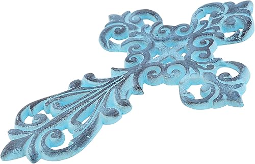Miniatura 6 de Ardour Cruz de pared decorativa de metal decoraciones espirituales de metal para el hogar religioso colgante cruz decoración de pared 8.6 x 6.2