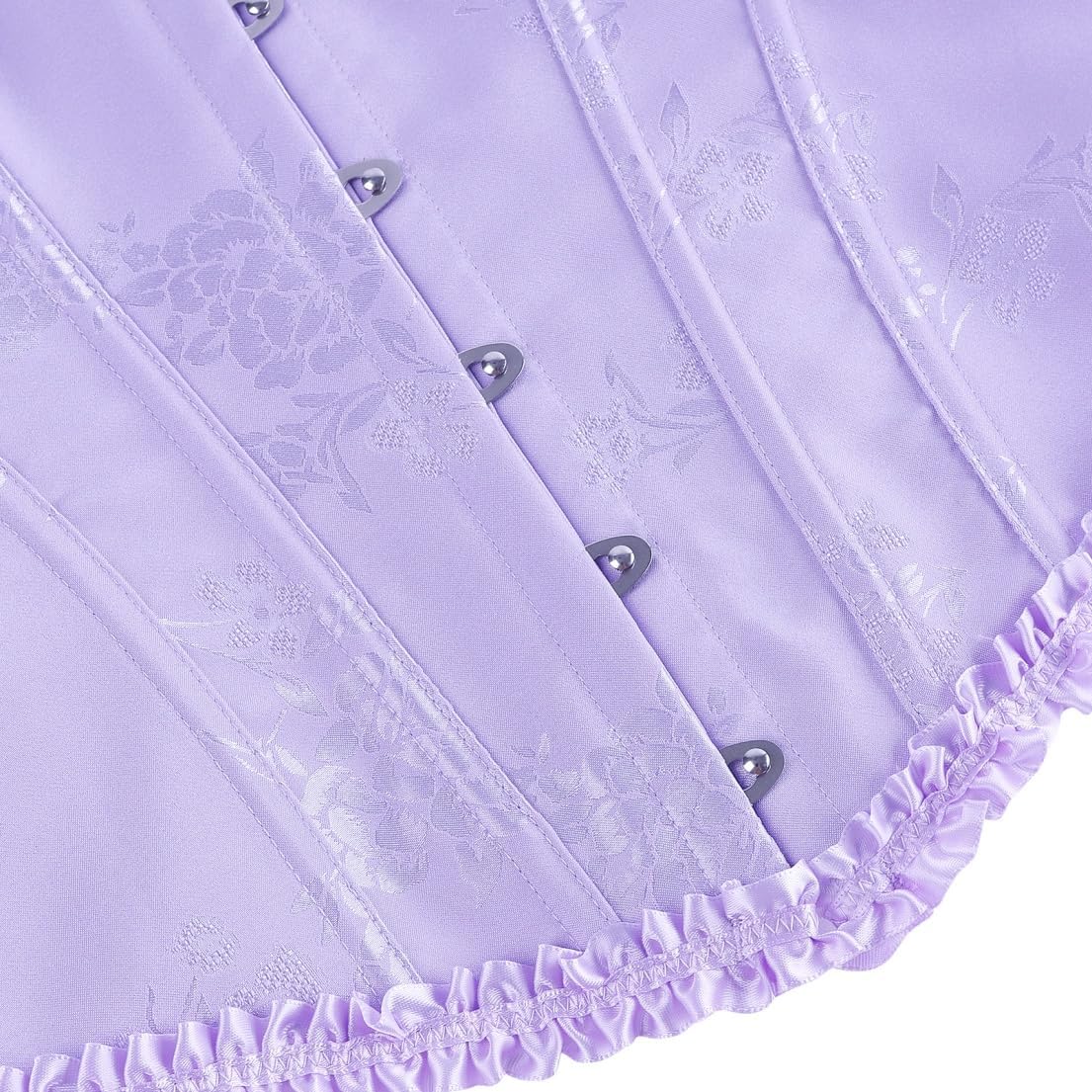 frawirshau Women's Lace Up Boned Overbust Corset Bustier Lingerie Bodyshaper Top - Image 5